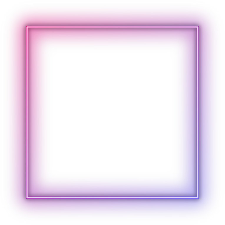 Neon gradient red purple square frame.